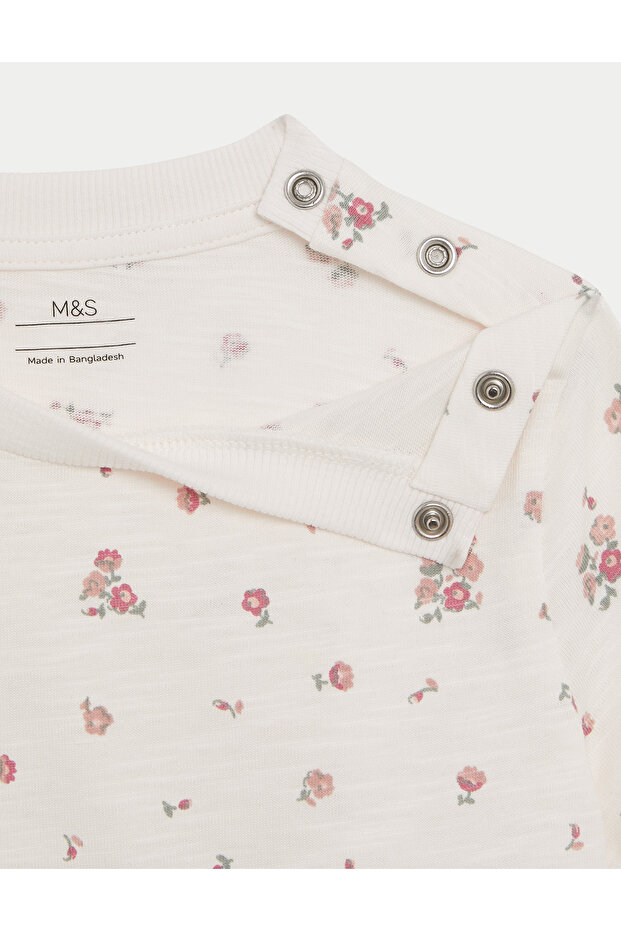 Jersey Ditsy Çiçekli Elbise (0-3 Yaş) - 2