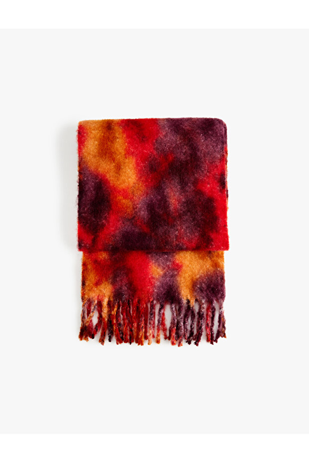 Batik Patterned Long Tassel Scarf - 2