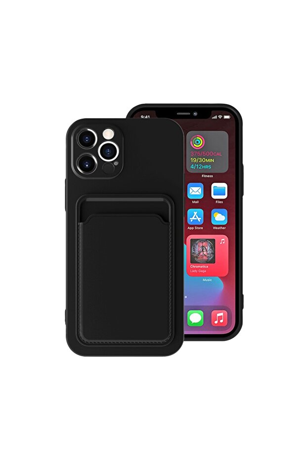 Protective Case with Card Holder Compatible with Huawei P40 Lite E - Black - 7