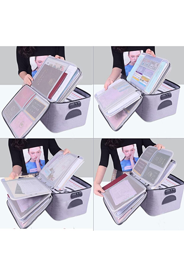 Bag for Storing Documents, Invoices, Cards, with Security Code, 5 Compartments - 10