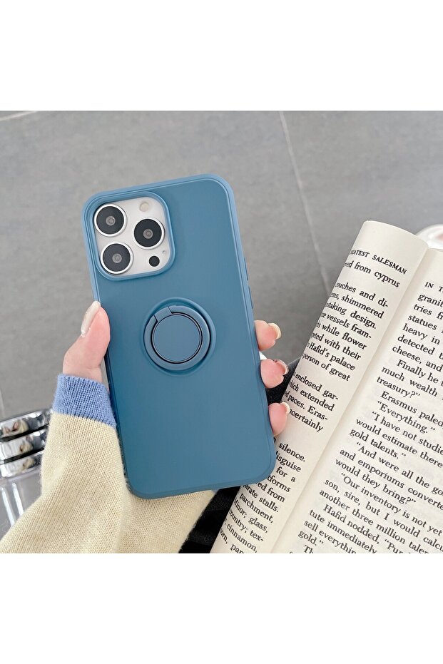 Protective case compatible with Apple iPhone 13 Pro Max Liquid Silicone Ring Blue - 3