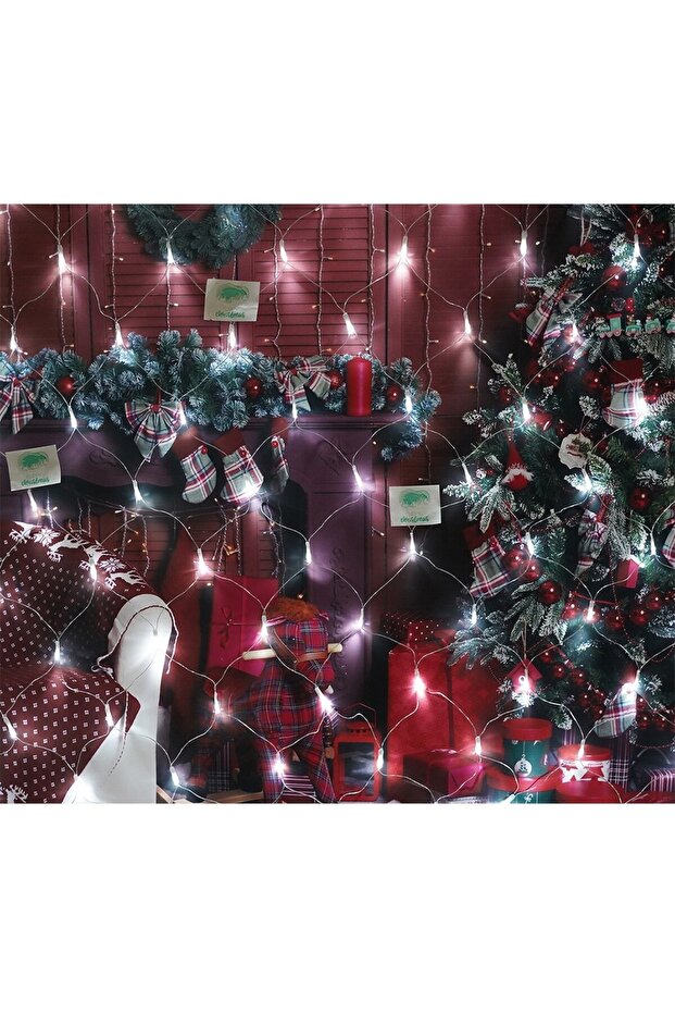Christmas Net Lights, 14m x 2m, 1120 LEDs, Cold White, 8 Lighting Modes, Transformer, Extendable, 3m - 5