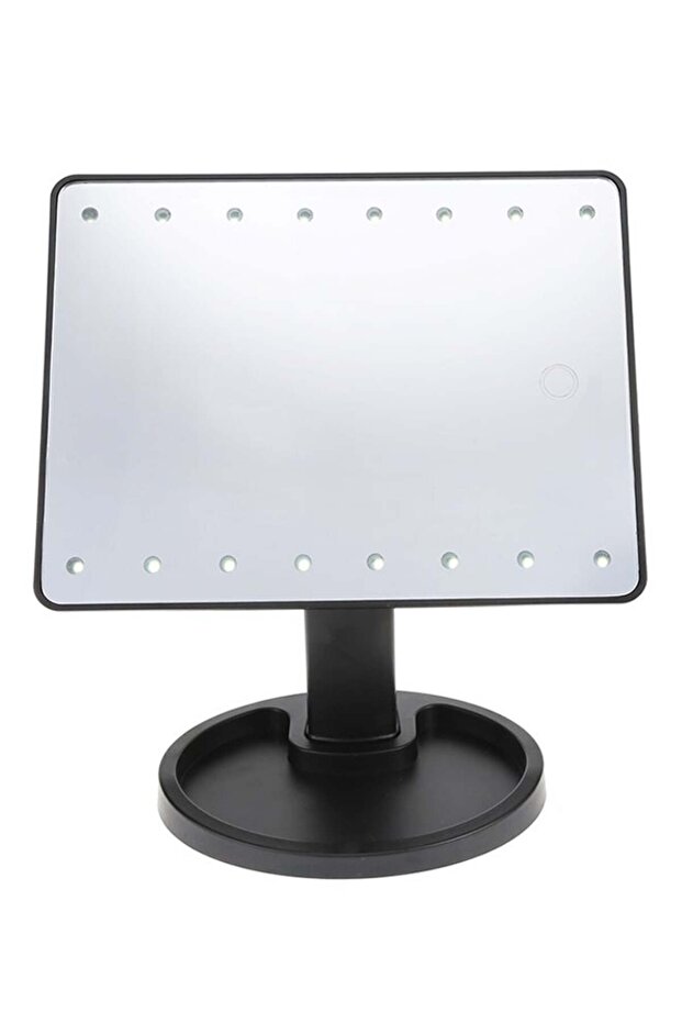 مرآة مكياج كبيرة دوارة تعمل باللمس LED - 1