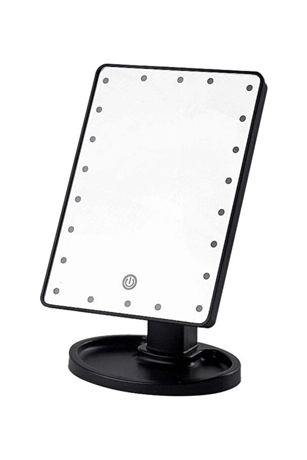 22 LED Square Multi-Function Makeup Mirror Black - 1