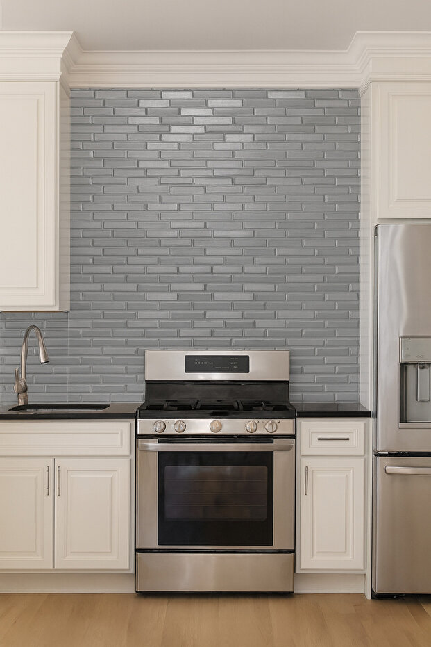 3D Kendinden Yapışkanlı Gri Piramit Desen Dekoratif Duvar Paneli - 4