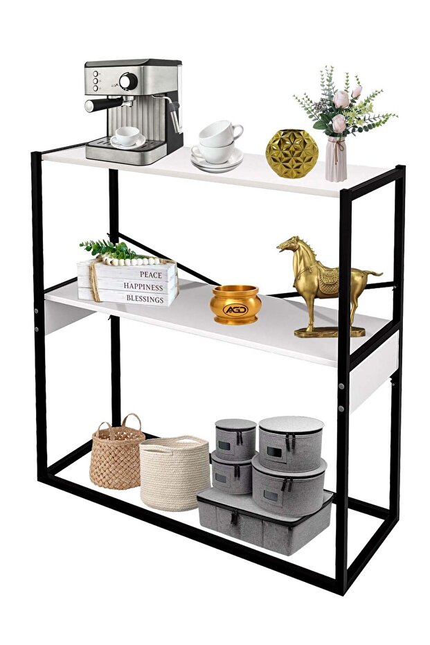 Coffee Corner Table, Entryway Console Table, To Arrange And Organize Your Needs - White / Black - 1