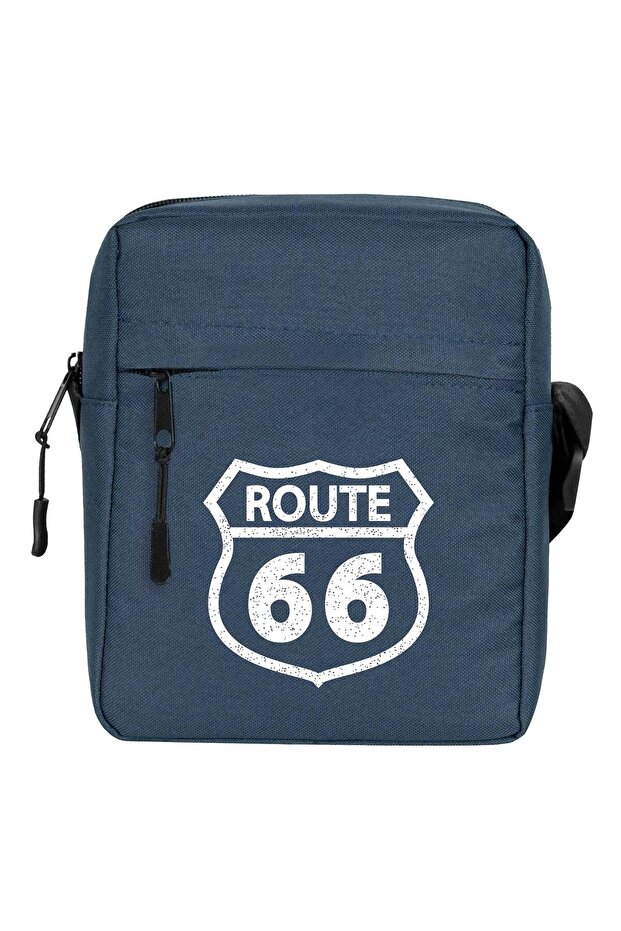 حقيبة كتف بشعار Route66 باللون الأزرق الداكن