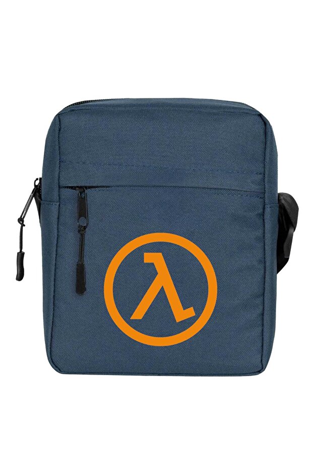 حقيبة كتف بشعار Half Life باللون الأزرق الداكن