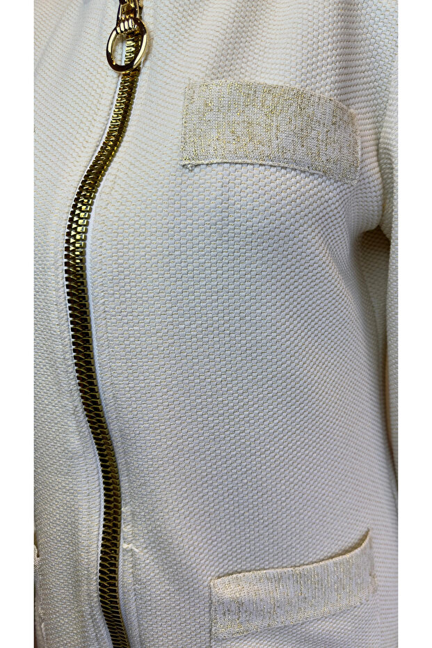 Ribana Detaylı Örme Ekru Kap - 2