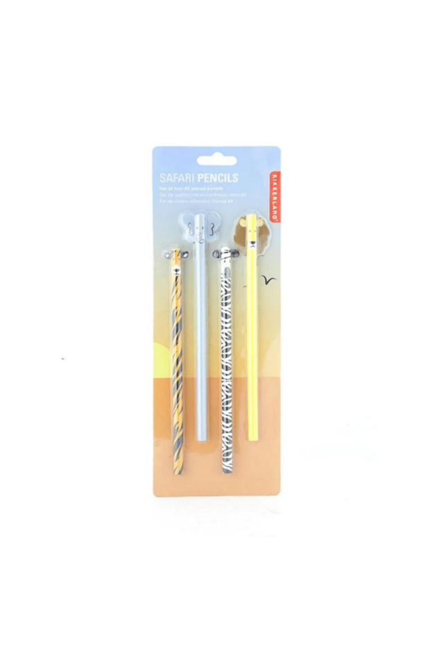 Safari Animal Pencil Set Of 4 by