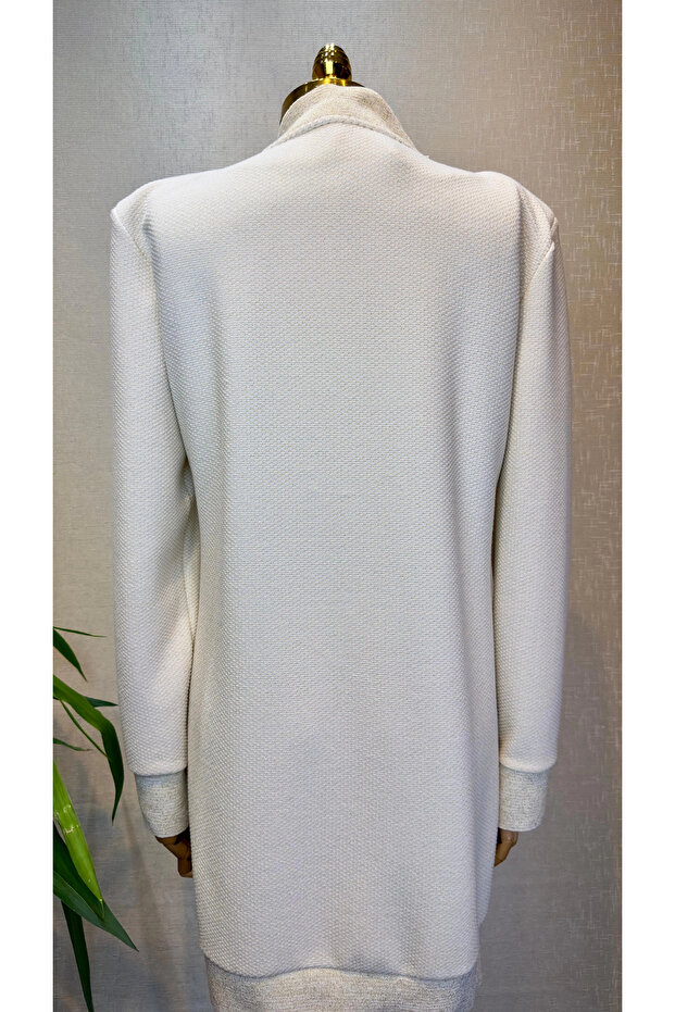 Ribana Detaylı Örme Ekru Kap - 3