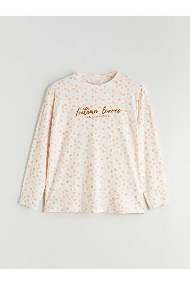 Bisiklet Yaka Çiçekli Kadın Pijama - 2
