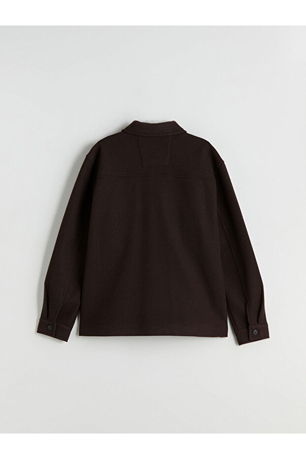 Regular Fit Uzun Kollu Kaşe Erkek Gömlek Ceket - 7