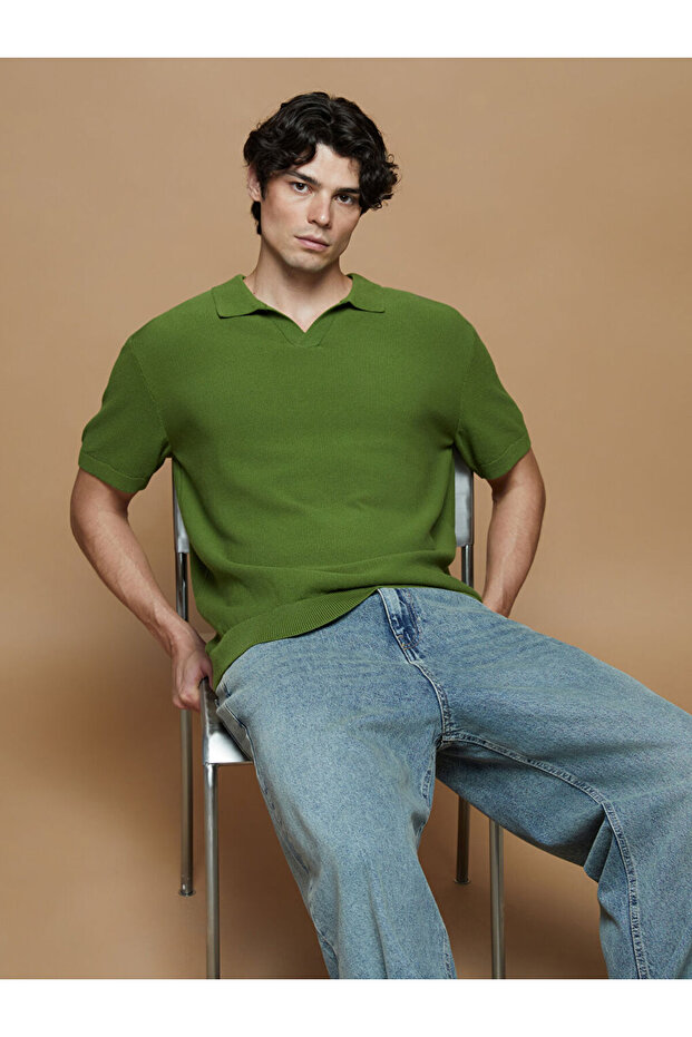 Men's Triko T-Shirt with Devrik Roba Collar for Style Enthusiasts from Uzg Store