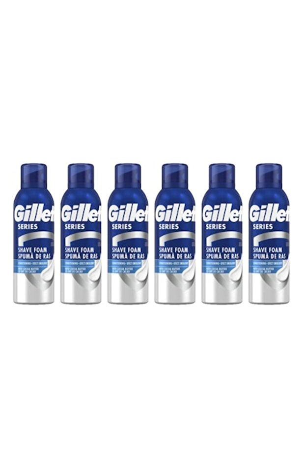 Set 6 x Shaving Foam 200ml with Cocoa Butter, Emollient Effect, Hydrating Formula, Alcohol- - 1