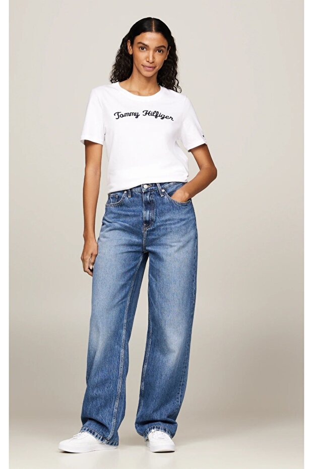 Script Logo Nakışlı Tişört - 3