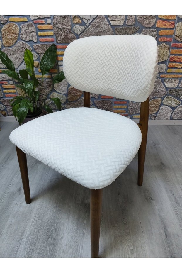 Bohemian New Model Chair Cover Brick Pattern Cream Color