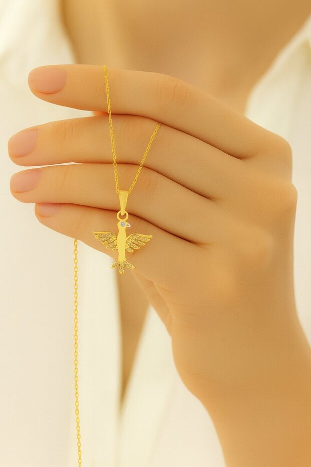 Women's Glitter Wings Gold Necklace