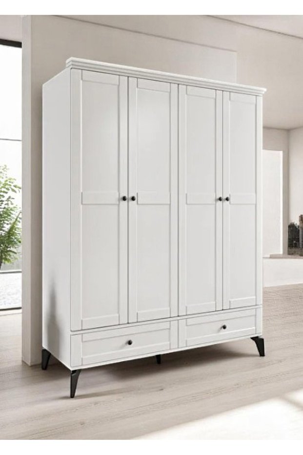 Silva 4 Kapılı Dolap / %100 MDF / Antrasit