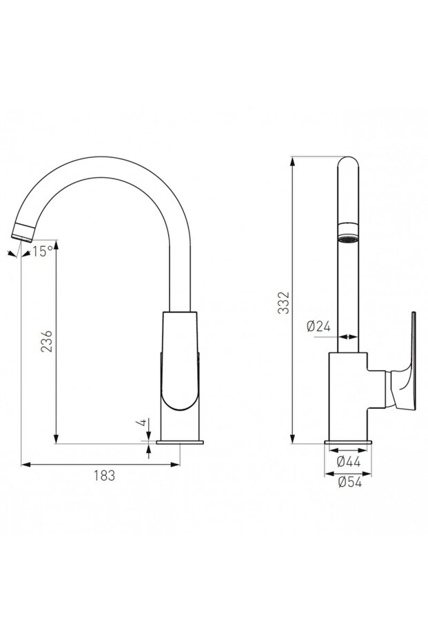 Square - Kitchen Standing Faucet - 4