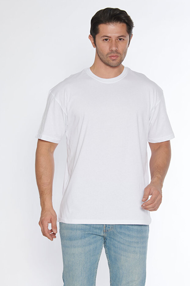 Black Horn Men's Crew Neck 100% Cotton Oversize T-Shirt