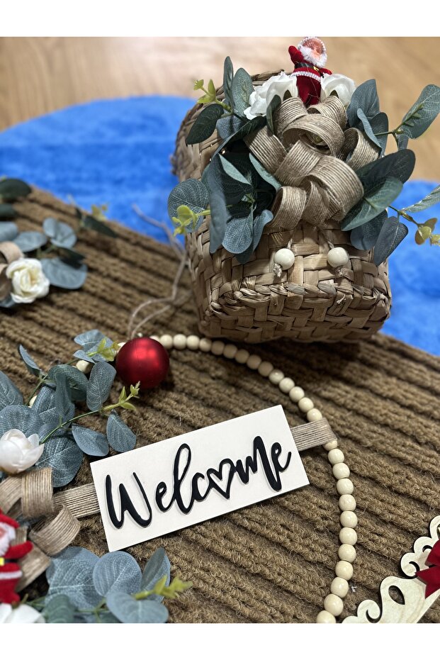 • “Marrone 4’lü Kapı & Ev Dekor Seti – Paspas, Kapı Çelengi, Sepet, Priz Çerçevesi” - 3