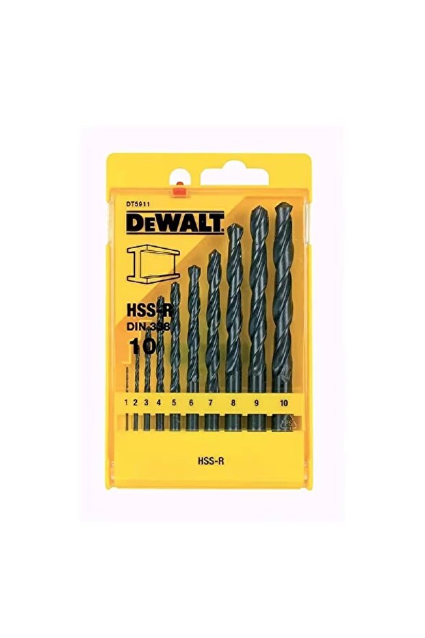 مجموعة من 10 قطع من مثقاب المعادن HSS-R مع حقيبة 1.8 × 9.8 × 16.2 سم