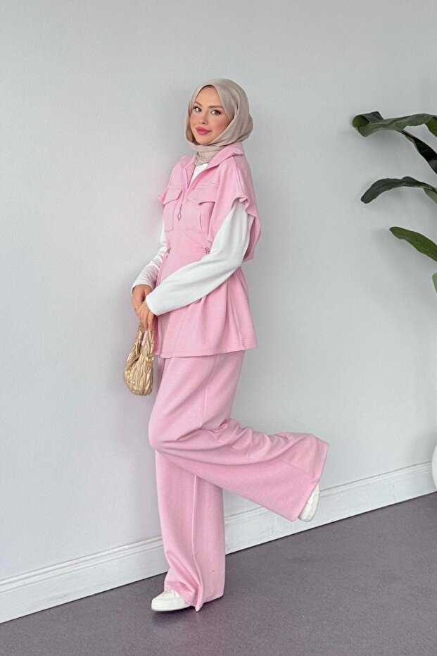 Retro Scuba Yelekli Takım Pembe - 2