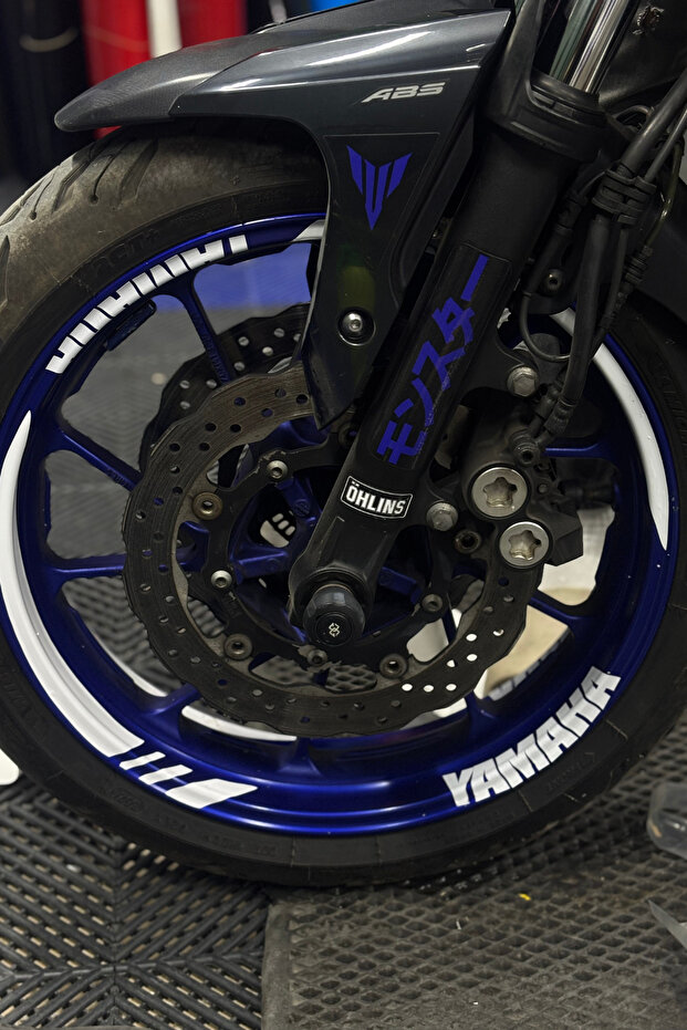 White Color Wheel Rim Stripe Sticker Set (16 Pieces) Inside Yamaha Motor Group