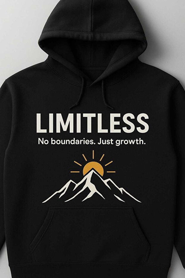 سويت شيرت بقلنسوة للجنسين - مطبوع عليه LIMITLESS
