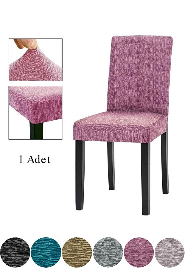 Jakarli Sandalye Örtüsü Çubuk Desen Yüksek Esnekli Sandalye Kılıfı (1 Adet) - 1