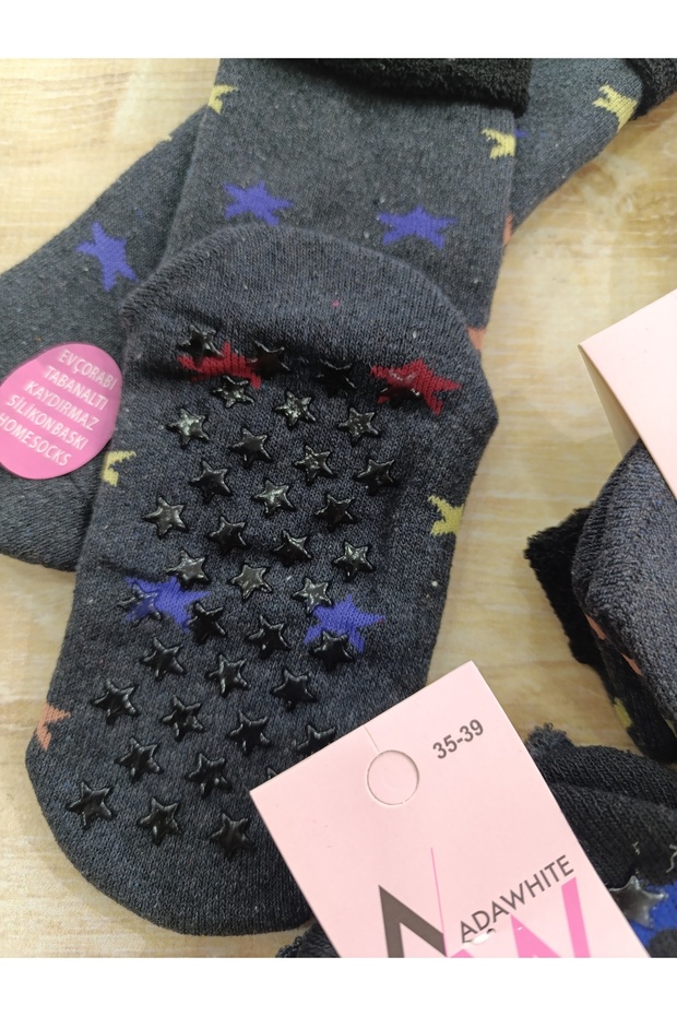 HAVLU KAYDIRMAZ TABANLI EV ÇORABI 3ÇİFT - 3