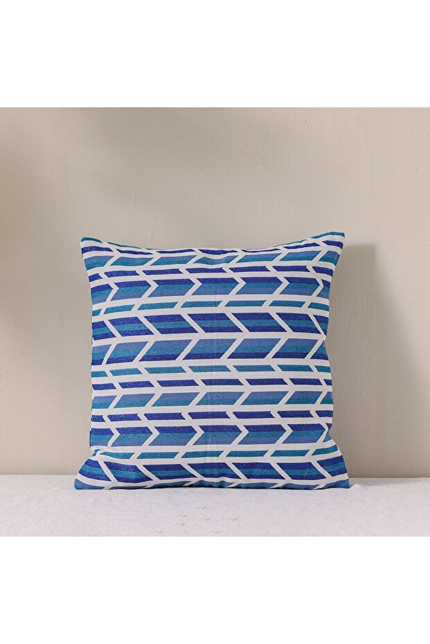 Woven Cushion | Outdoor Throw Pillow for Garden & Patio Decor | 45x45cm - Cypress Dazzling Blue