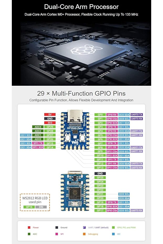 RP2040-Zero A Low-Cost High-Performance Pico-Like MCU Board Based On Raspberry Pi Microcon - 3