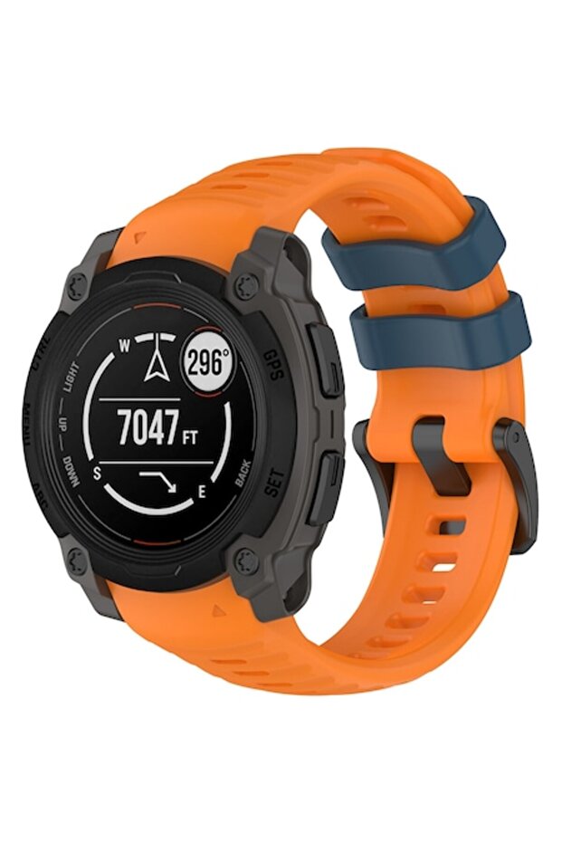 Strap compatible with Garmin Instinct E 45mm, D55, Lexgard, Orange - 1