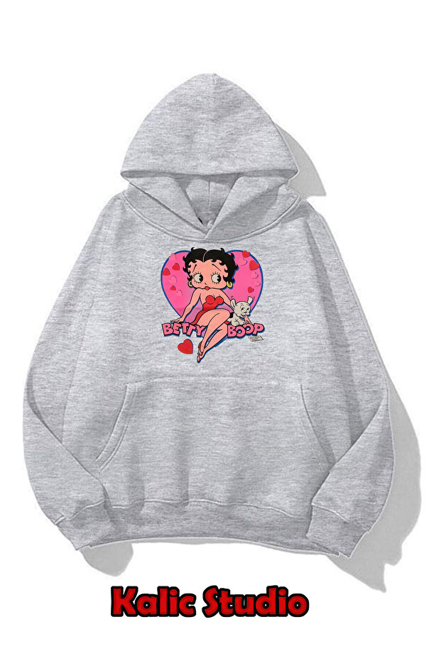 Betty Boop Oversized Sweatshirt Gray
