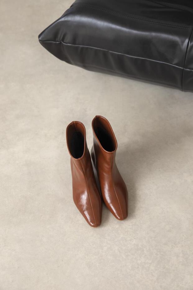 Viva Kadın Kırışık Deri Bot Taba - 7