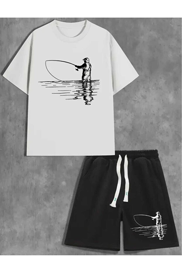 Men's Fisherman Themed Shorts Set