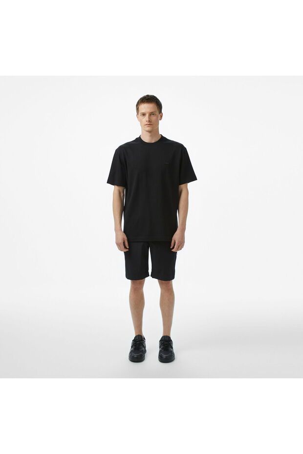 Erkek Relaxed Fit Bisiklet Yaka Siyah T-Shirt - 4