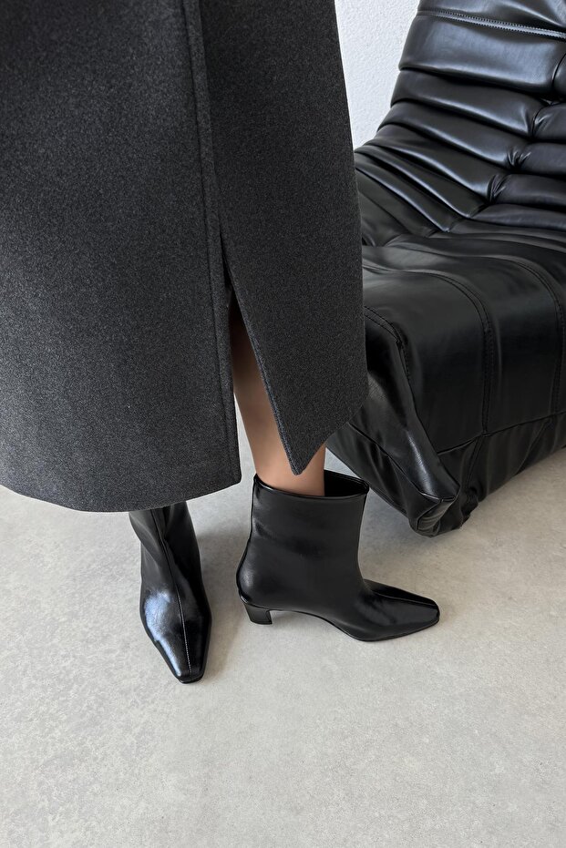 Viva Kadın Kırışık Deri Bot Siyah - 1