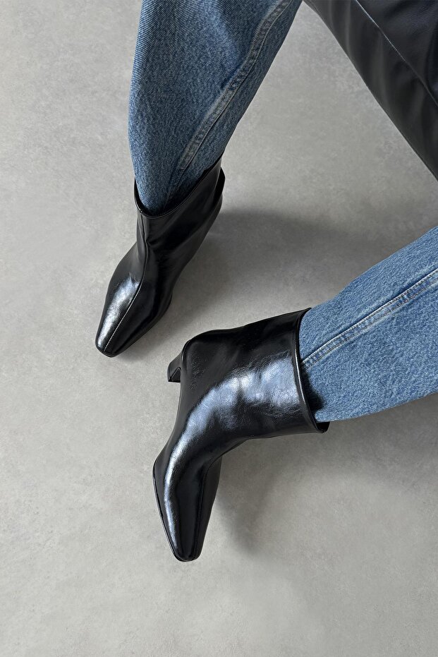 Viva Kadın Kırışık Deri Bot Siyah - 3