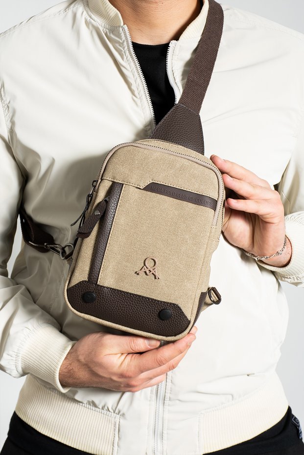 Canvas Series Multi-Compartment Crossbody/Handheld Men's Bag