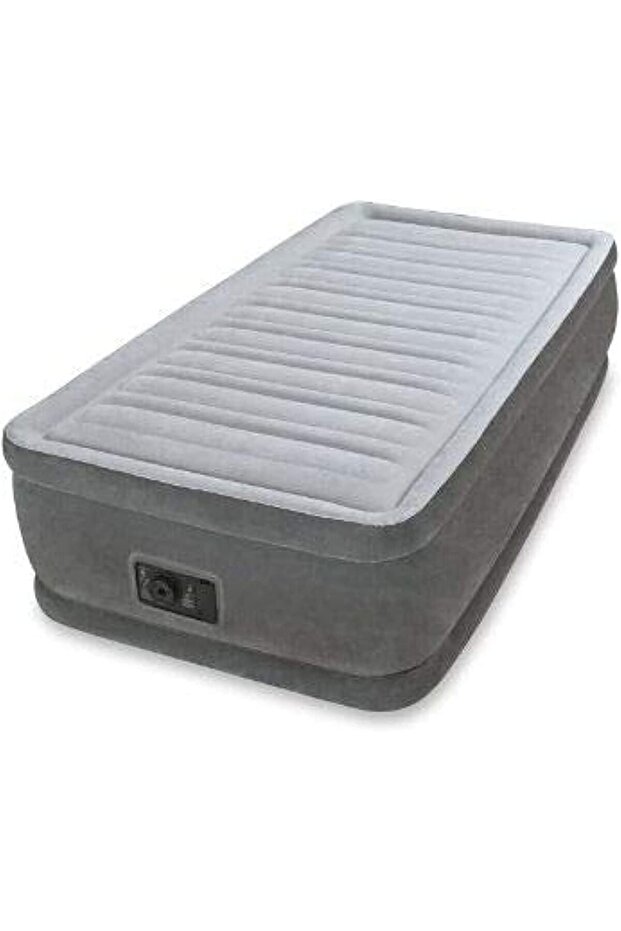 Intex Dura Beam Comfort Plush Elevated Air Bed, Grey, Single, 64412