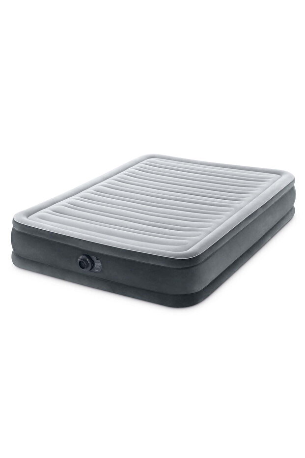 Intex Comfort Deluxe Dura-Beam Plush Air Mattress Bed w/Built-In Pump, Full