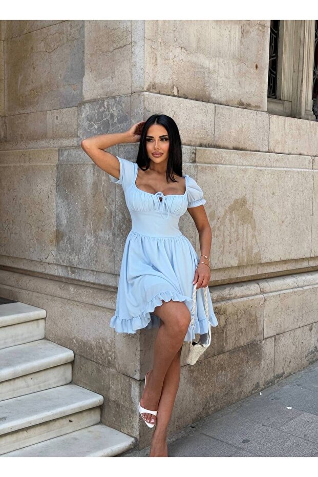 Kobe Krep elbise - 3