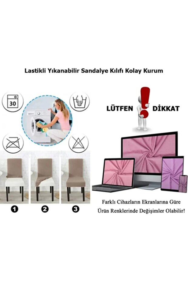 Jakarli Sandalye Örtüsü Çubuk Desen Yüksek Esnekli Sandalye Kılıfı (1 Adet) - 8