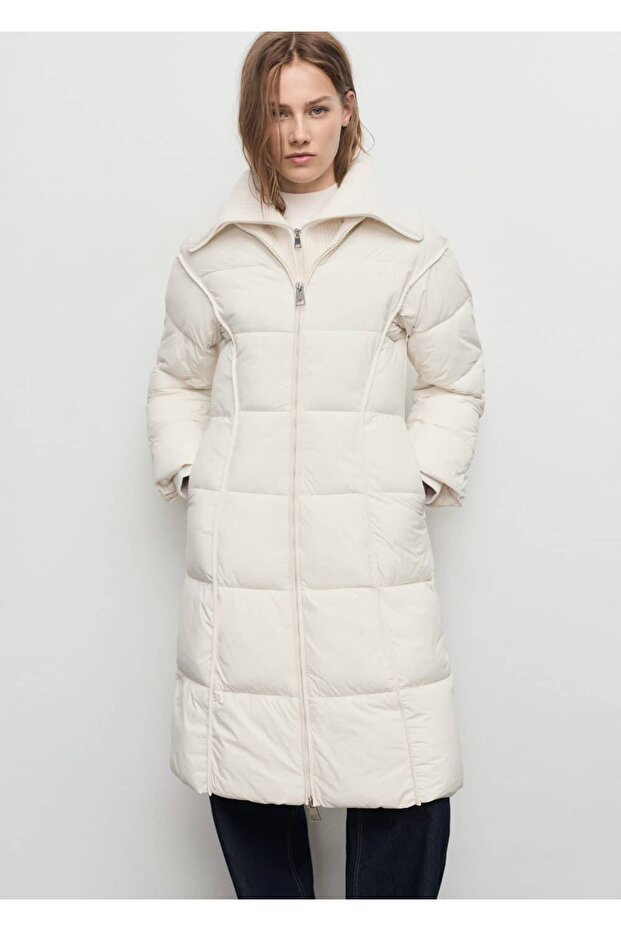 Dokuma kumaş kapitone anorak - 1