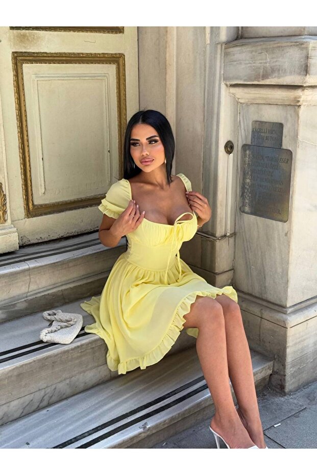 Kobe Krep elbise - 4