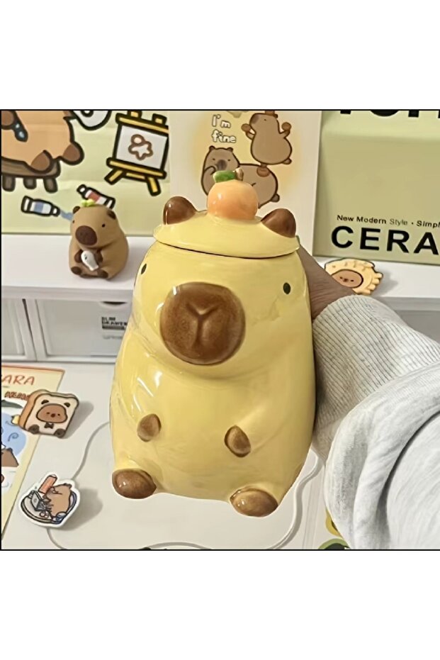 500ml Sevimli Kapibara Su Bardağı Seramik Kahve Sıcak İçecekler için Mükemmel Çay Kahve - 2