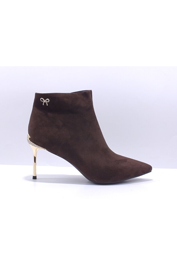 25K417 Süet ince topuk abiye Bot - 1